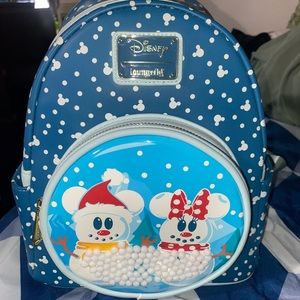 MICKEY & MINNIE SNOW GLOBE LOUNGEFLY MINI BACKPACK